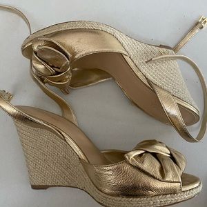Michael Kors Gold Wedge Espadrille Sandals